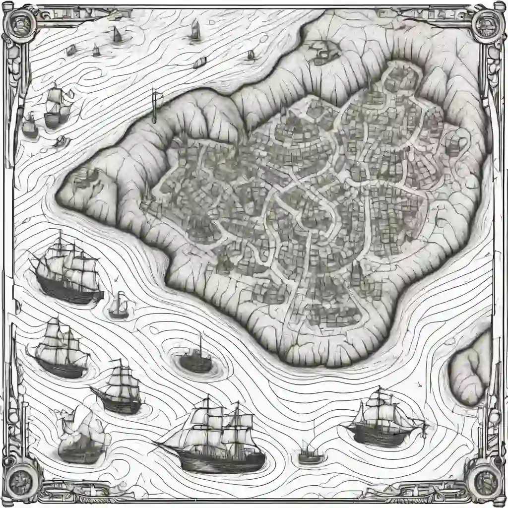 Pirate Map coloring pages